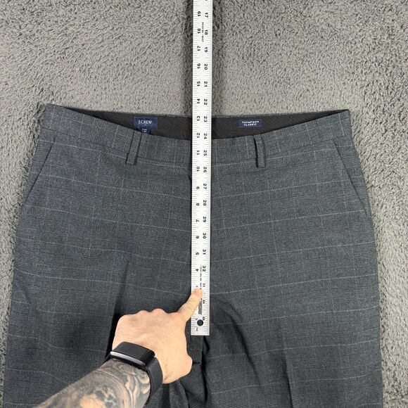 J Crew Pants Mens 35x32 Gray Plaid Thompson Classic Fit Chinos Preppy NWT - Picture 11 of 15